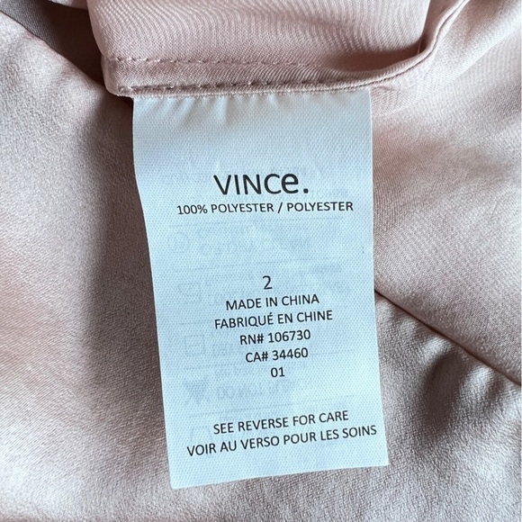 VINCE Draped Cross Front Wrap Satin Blouse size 2 - Picture 11 of 12